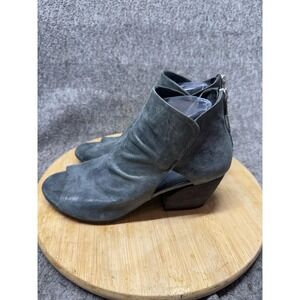 Officine Creative Laboratorio Boots Womens Size 8 Gray Suede Peep Toe Booties